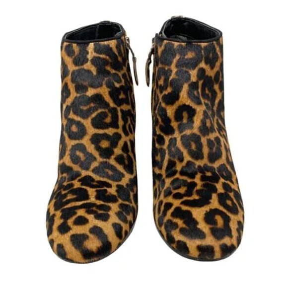 Sam Edelman Cambell Leopard Print Calf Hair Round Toe Ankle Boots - Size 8.5 - Picture 6 of 10